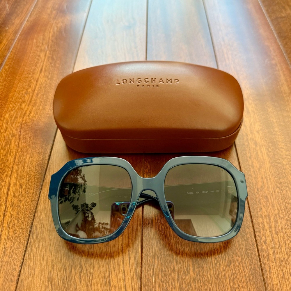 Longchamp Blue Sunglasses with Brown Case